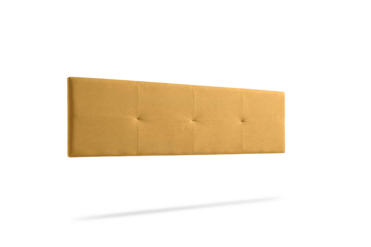 KOPFTEIL gepolstert ALTEA Aqualine 90x50x5 cm - Senf - Moonia - Currygelb, Holz (90/5/50cm)