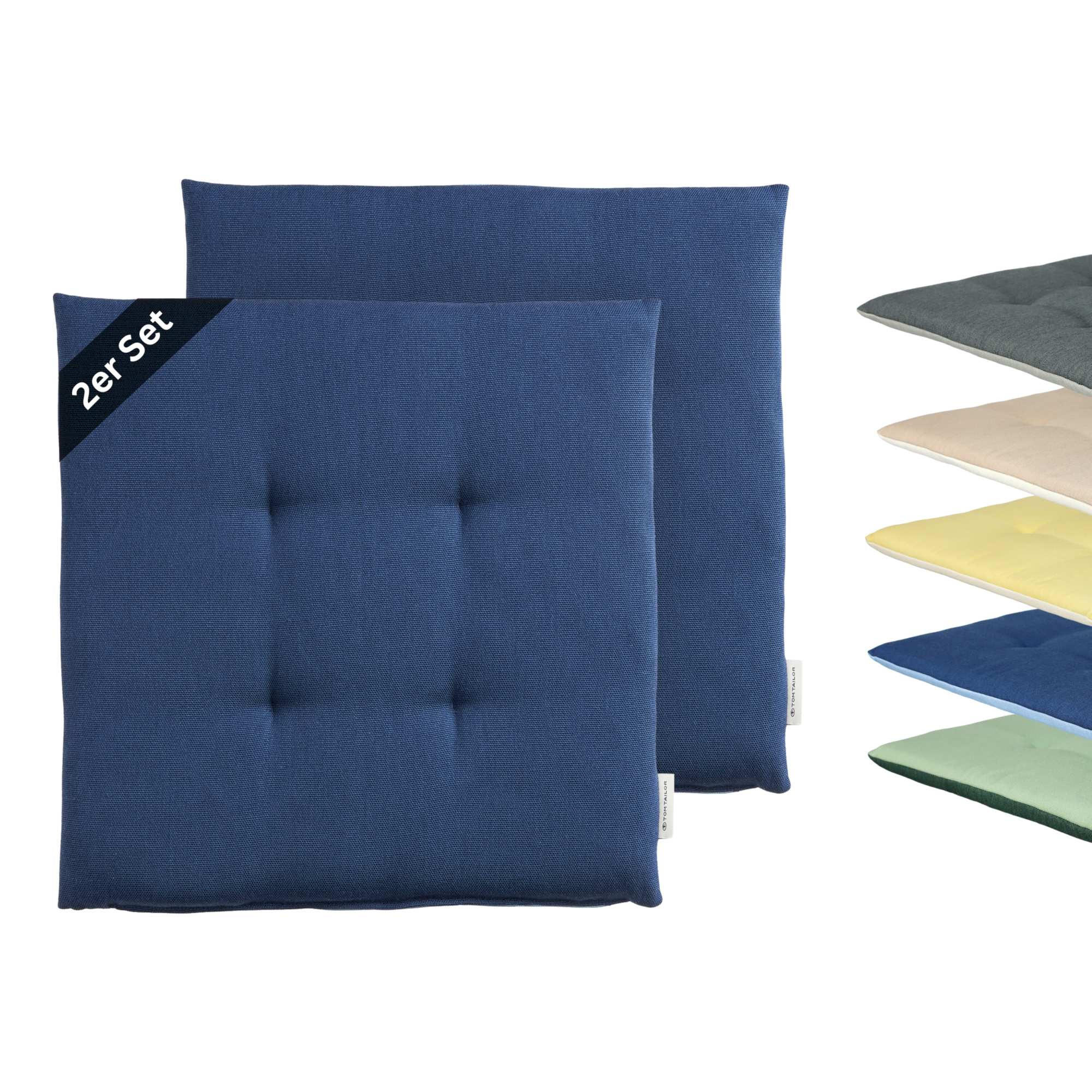 SITZKISSEN DOVE CHAIRPAD - Blau, Textil (40/40/2cm) - Tom Tailor
