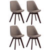 STUHL 4er Set Stoff taupe - Taupe/Walnussfarben, Holz/Textil (48/84/55cm) - CLP
