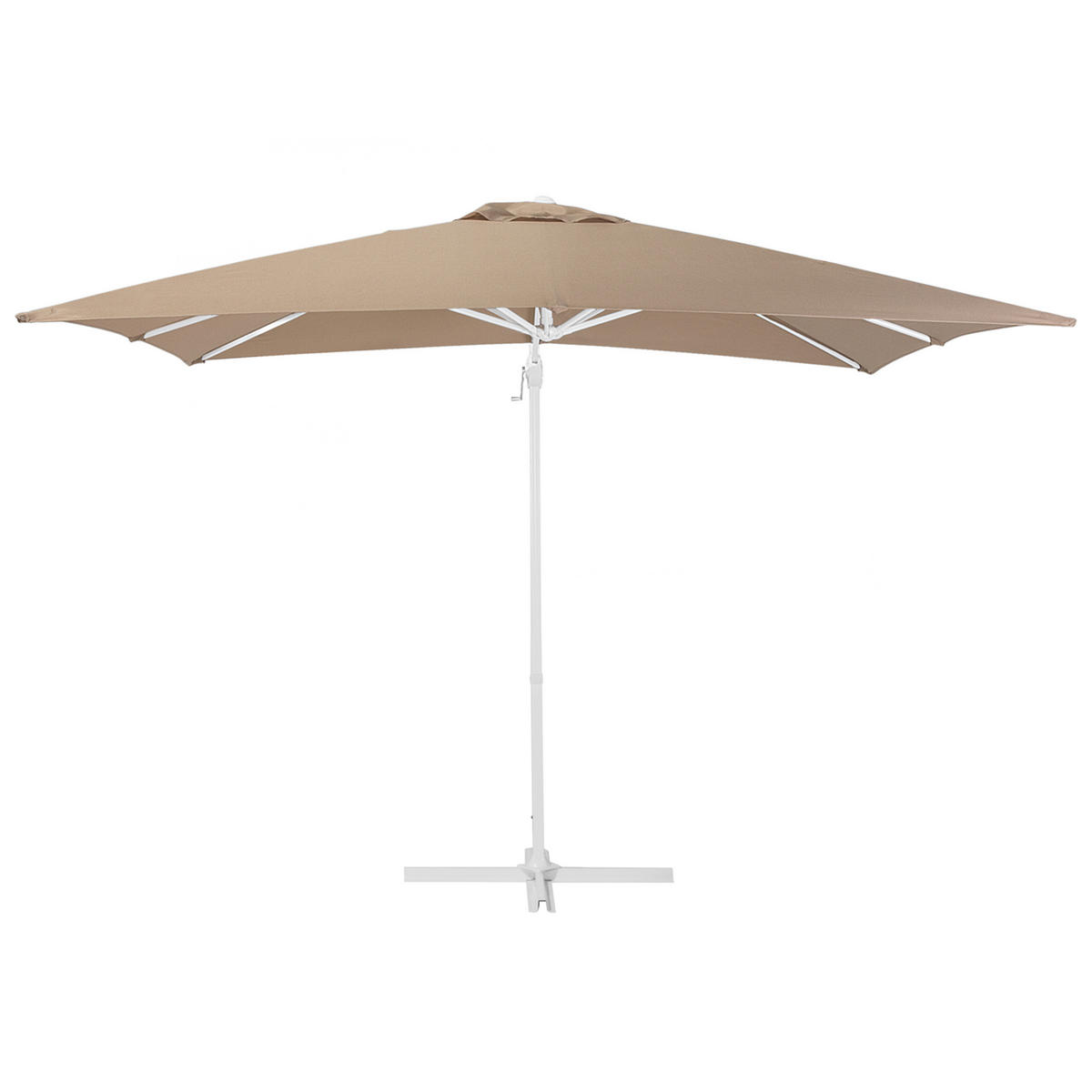 AMPELSCHIRM sandbeige/weiß 250/250/235 cm Monza - Beige/Weiß, Textil (250/250cm) - Beliani