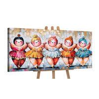 GEMÄLDE Helles Ensemble auf Keilrahmen 115x50 cm - Multicolor, Holz (115/50cm) - YS-art gallery