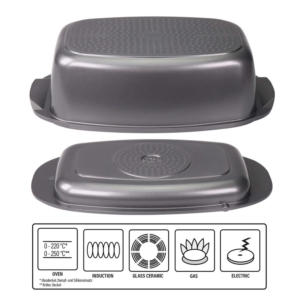 BRÄTER-/BACK-SET MULTIFUNKTIONAL 5-TEILIG - Grau, Metall (39cm) - Stoneline