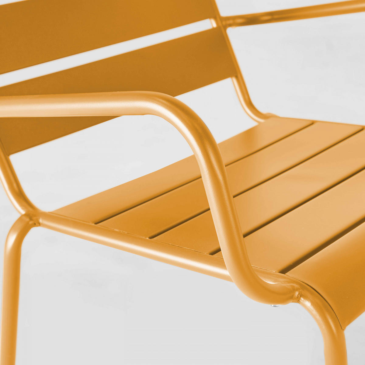 RELAXSESSEL MIT HOCKER, Gelb - Gelb, Metall (64/72/60cm) - Oviala