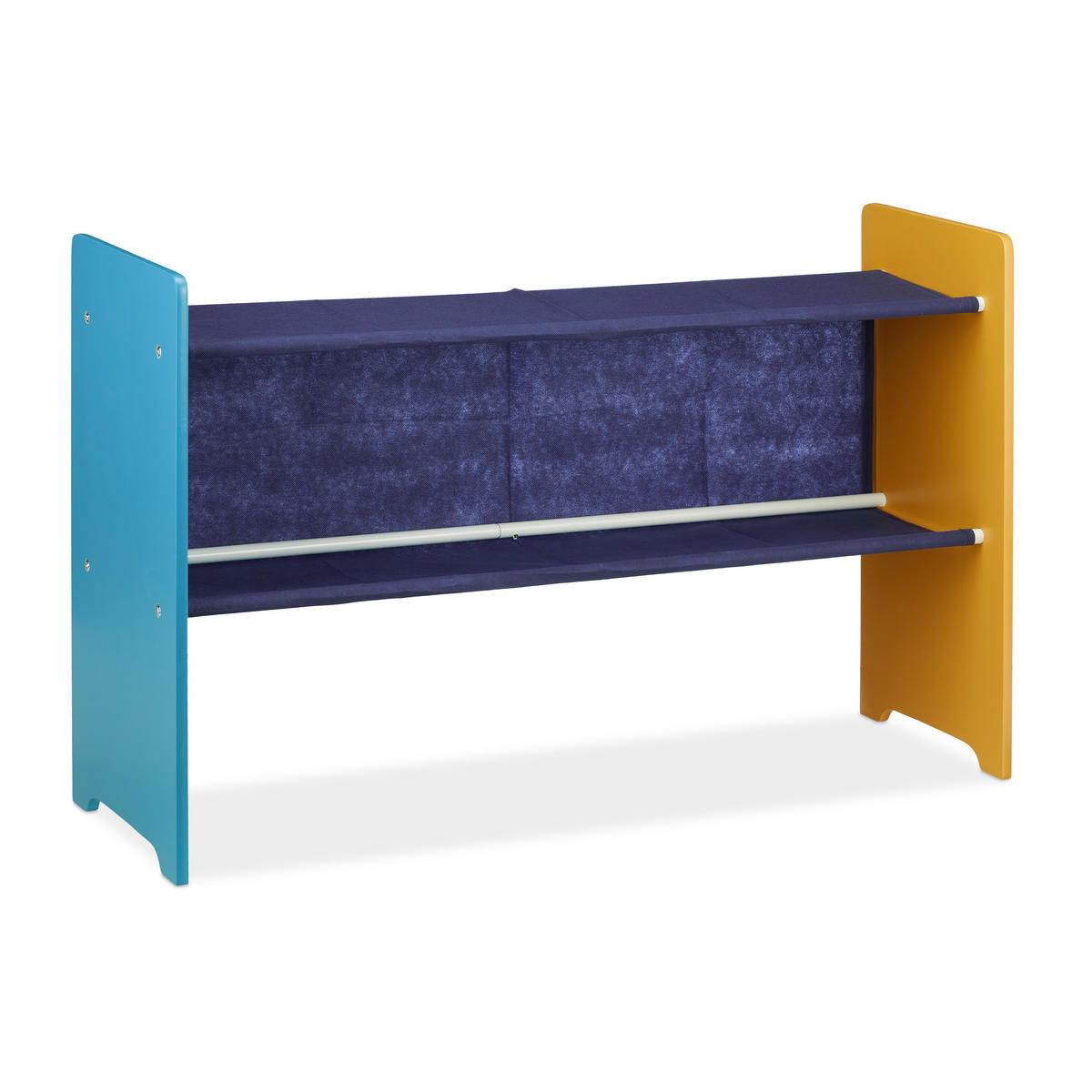 KINDERREGAL - Multicolor, Holzwerkstoff/Textil (92.5/70/30cm) - Relaxdays