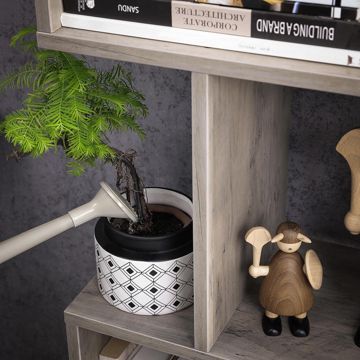 BÜCHERREGAL STANDREGAL - Beige, Holzwerkstoff (24/191/70cm) - Hansiro