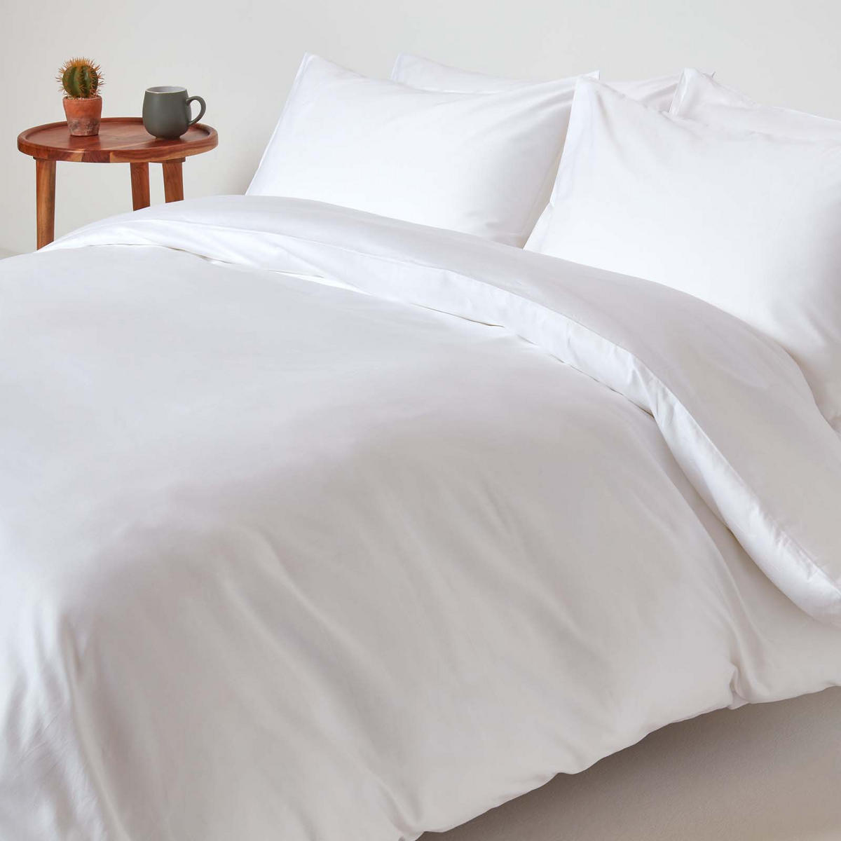 BIO-BETTWÄSCHE Satin Fadendichte 400 - Weiß, Textil (200/200cm) - Homescapes