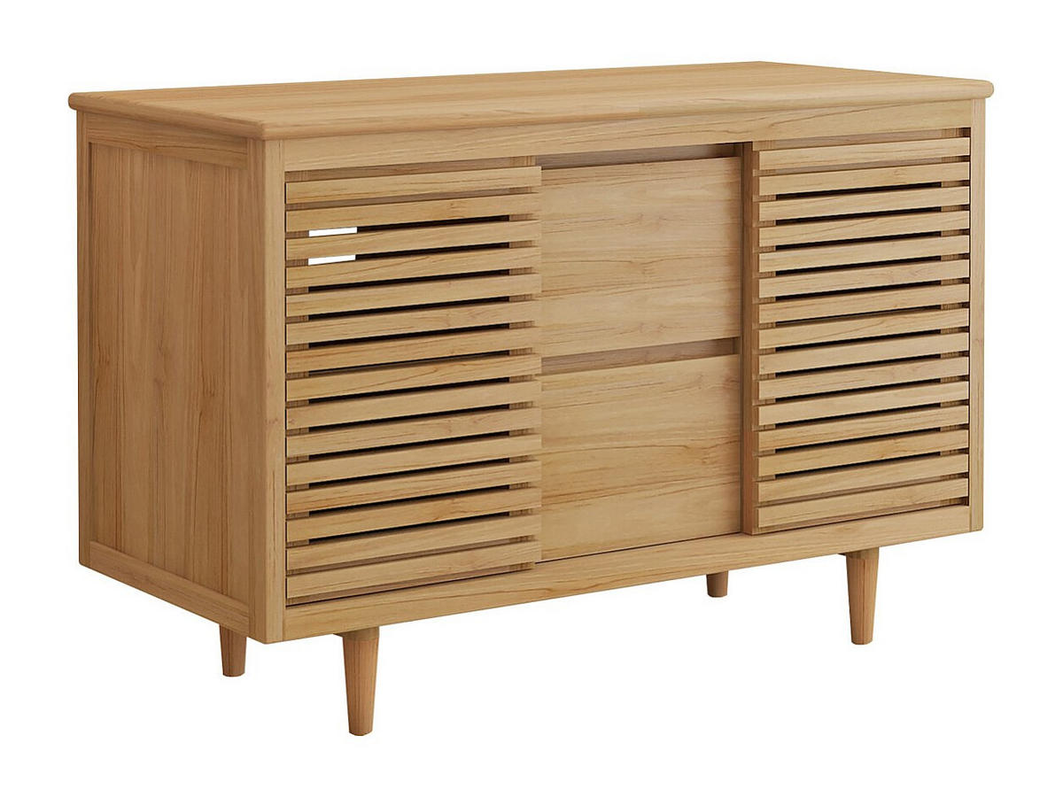 WASCHBECKENUNTERSCHRANK - 120 cm x 55 cm - holz - naturfarben hell Toraja - Naturfarben, Holz (120/80/55cm) - Vente-Unique
