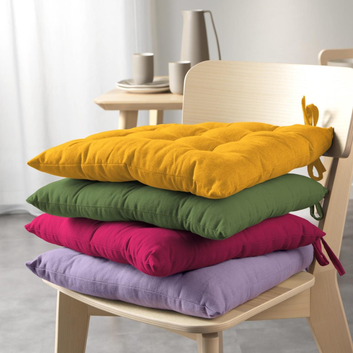 STUHLKISSEN Mistral 40/40 cm - Lila, Naturmaterialien (40cm) - Douceur d´intérieur