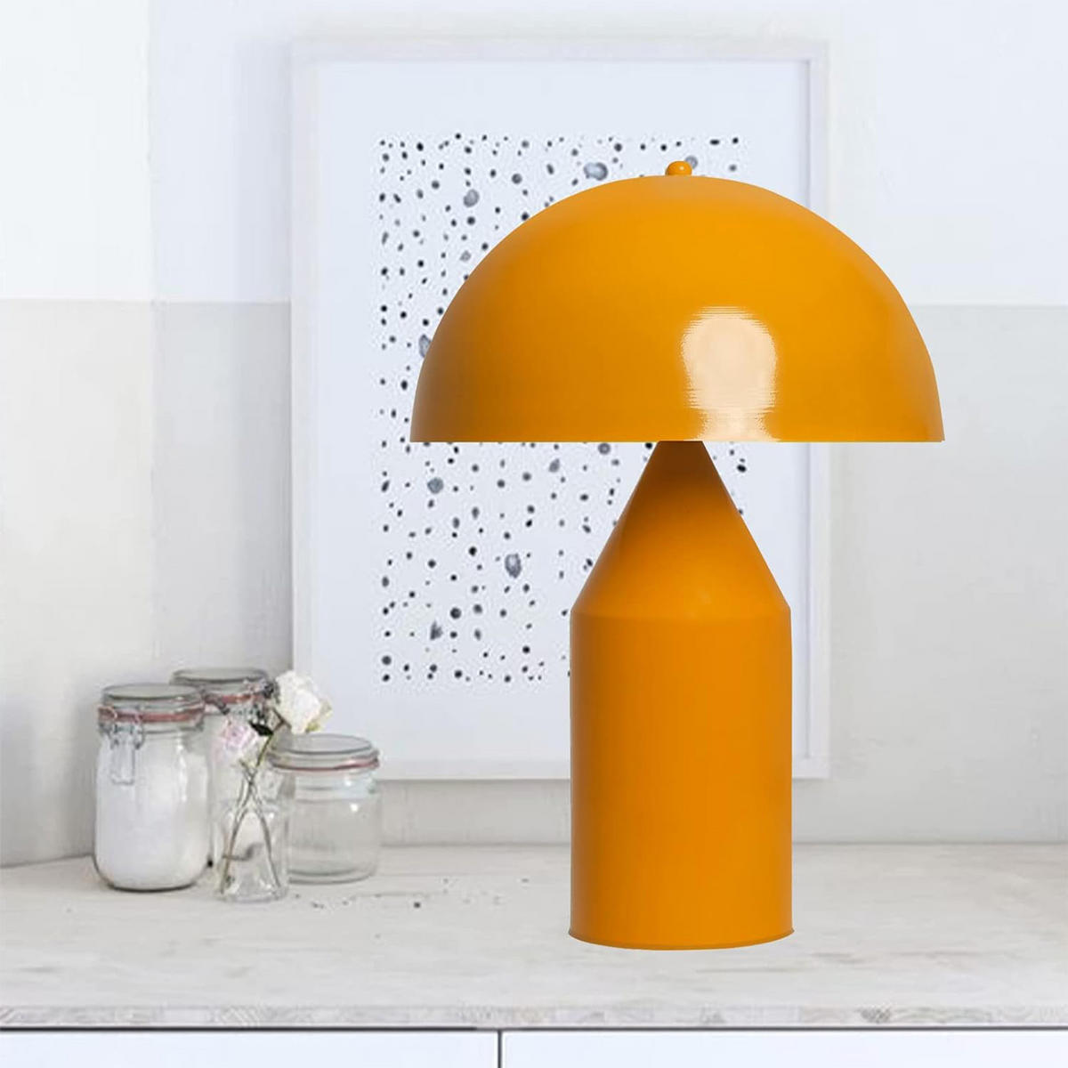 TISCHLEUCHTE Pilzlampen 50/30 - Gelb, Metall (30/50cm) - Bamyum