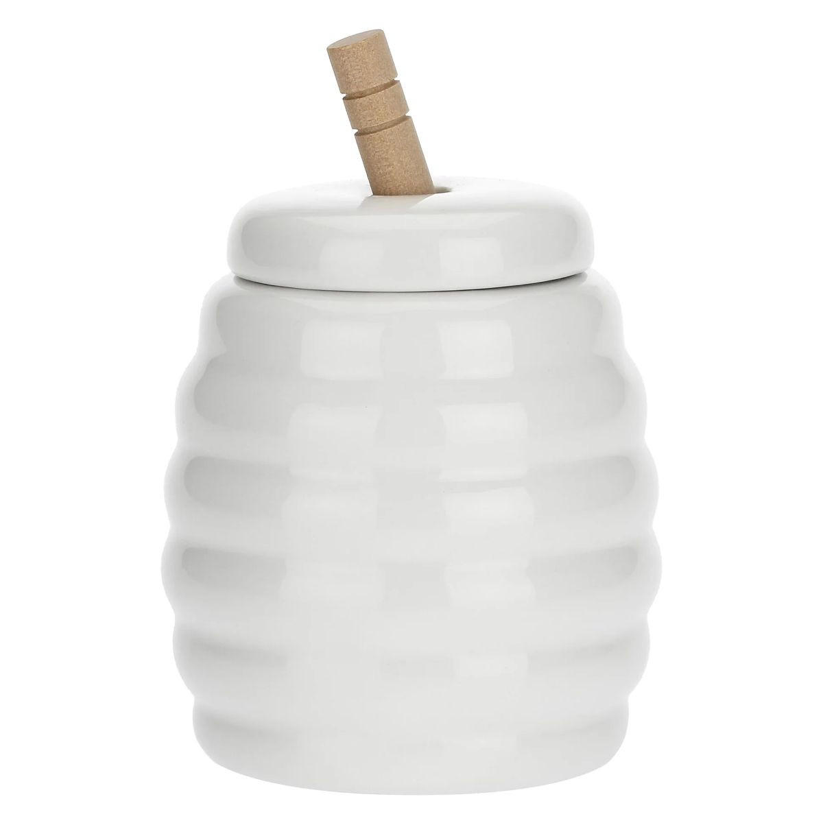 HONIGTOPF mit Holzlöffel "Vasetto Miele Con Servimiele" Menage 8,5 x 11 cm - Multicolor, Keramik (8.5/11/8.5cm)