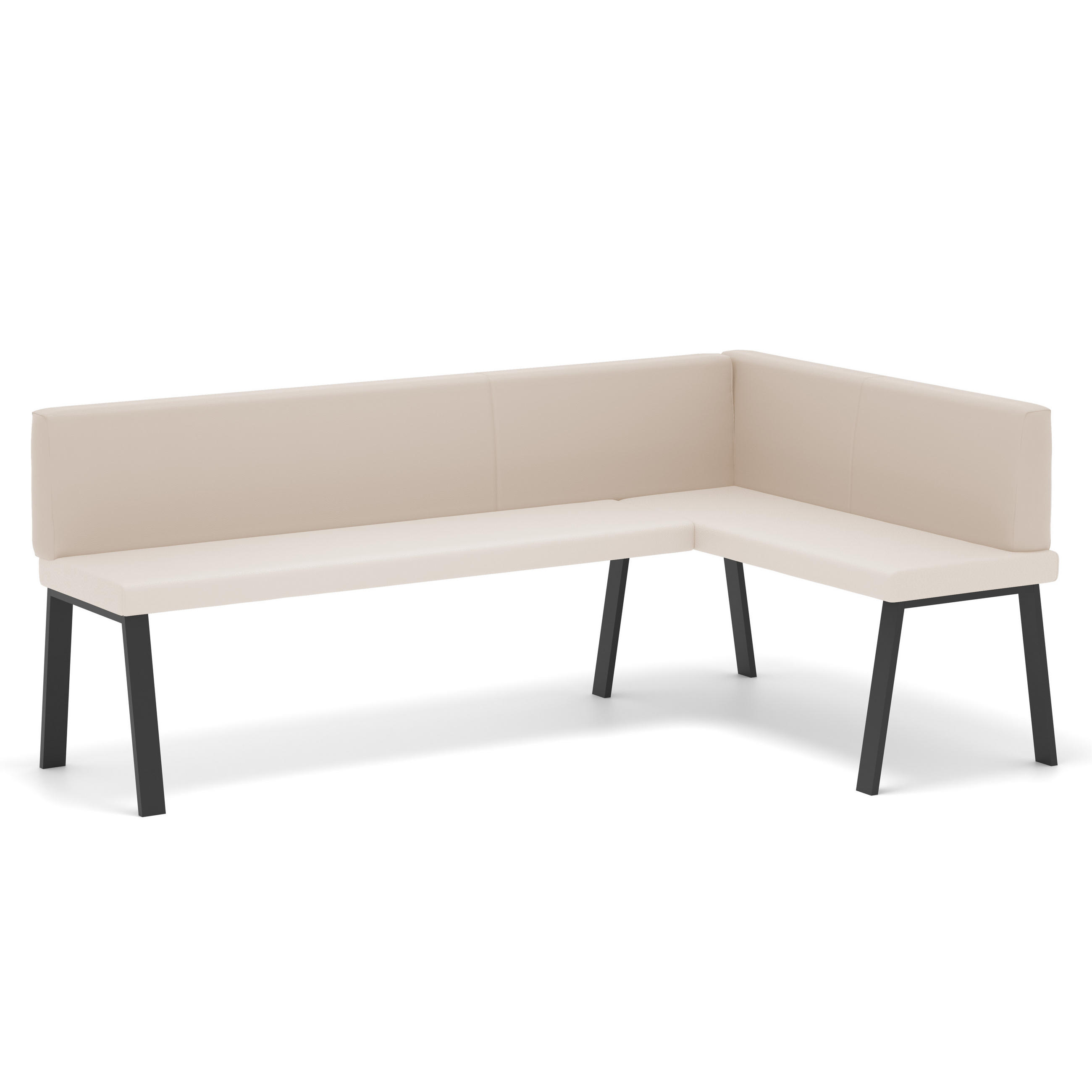 ECKBANK rechts MONO Y Kunstleder glatt, 168/128 cm Beige - Beige, Kunststoff/Textil (128/168cm) - Idohome