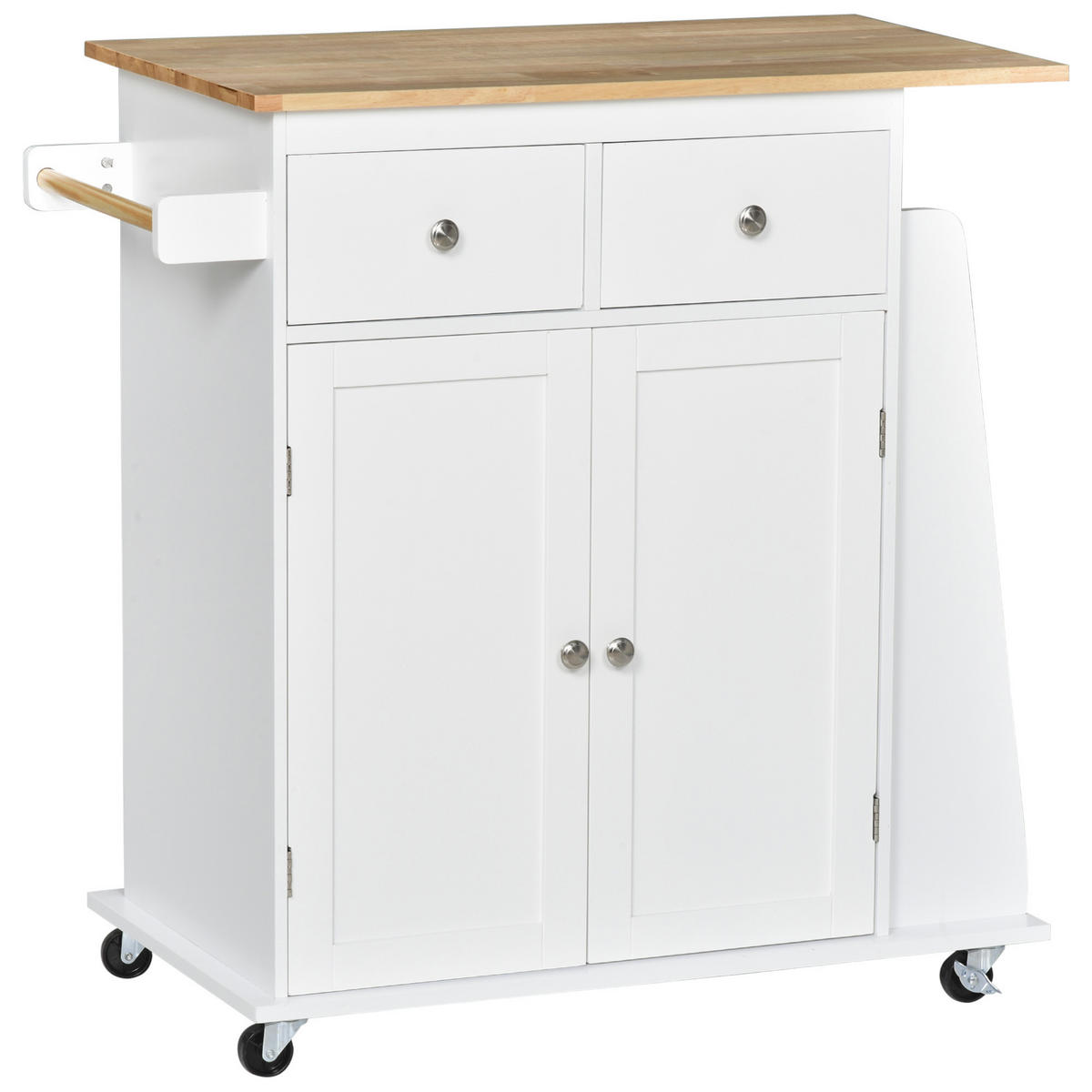 KÜCHENWAGEN, 3-stöckig, Gewürzregal, 4 Rollen, MDF/Spanplatte, weiß, 89x45x89cm - Multicolor, Metall (226.06/227.33/114.3cm) - FORIOUS
