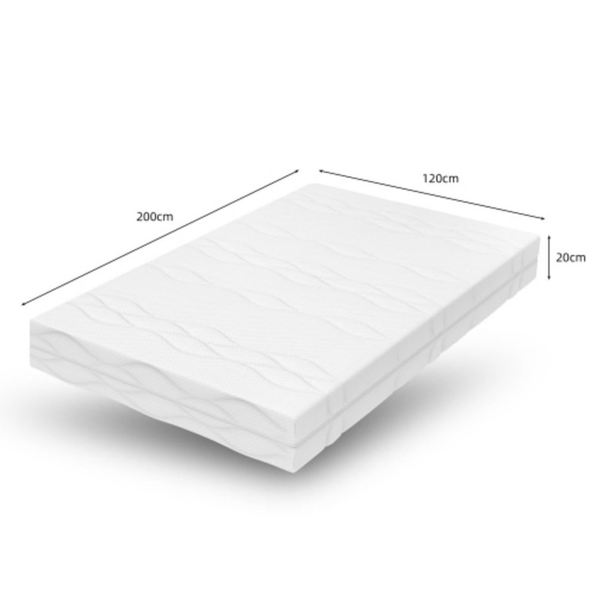 TASCHENFEDERKERNMATRATZE 120×200cm mit 7-Zonen-Schaum, beidseitigem Liegekomfort und abnehmbarem Bezug, weiß & grau - Weiß, Kunststoff - Luhomfu