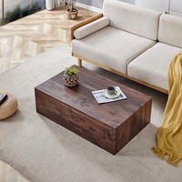 COUCHTISCH aus MDF 90x50x30 cm in Walnuss mit rutschfesten Füßen - Walnussfarben, Holzwerkstoff (90/50/30cm) - Modfu