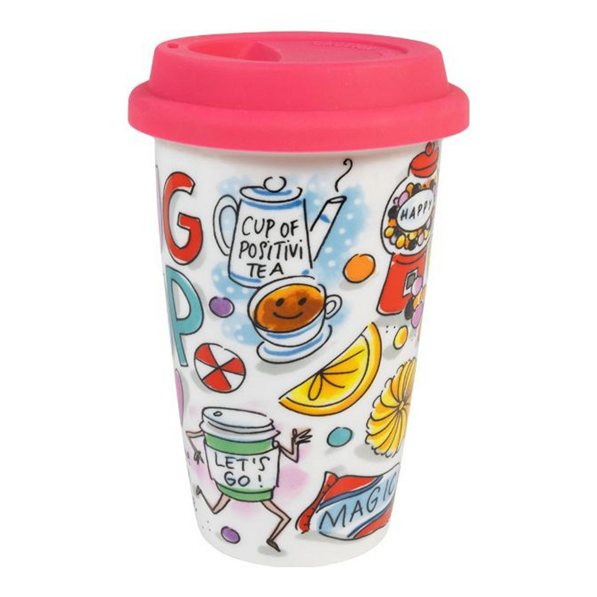 TO-GO-BECHER Eine Umarmung in einer Tasse in Bunt - 15cm - Multicolor, Keramik (0.4L) - Blond Amsterdam
