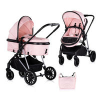 KINDERWAGEN Aura 2 in 1 pink umbaubar Wickeltasche Sitz umkehrbar bis 22 kg - Pink, Metall (98/60/106cm) - Chipolino