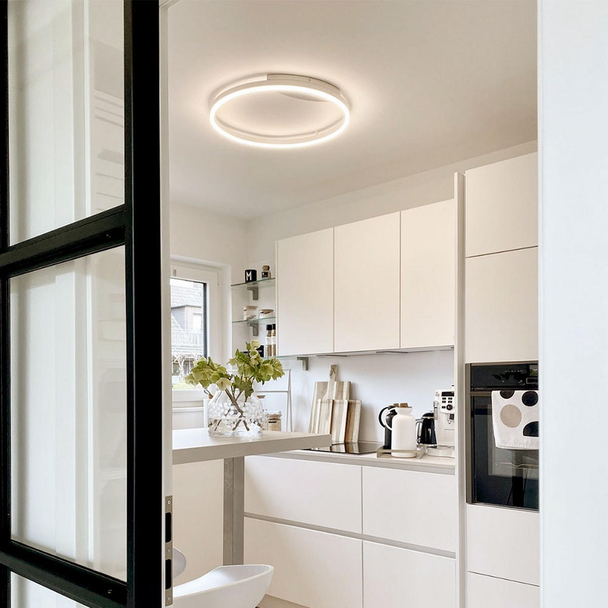 LED-WAND-/DECKENLAMPE Ring Weiß Ø 100cm - Weiß, Metall (100/100/5.5cm) - s.luce
