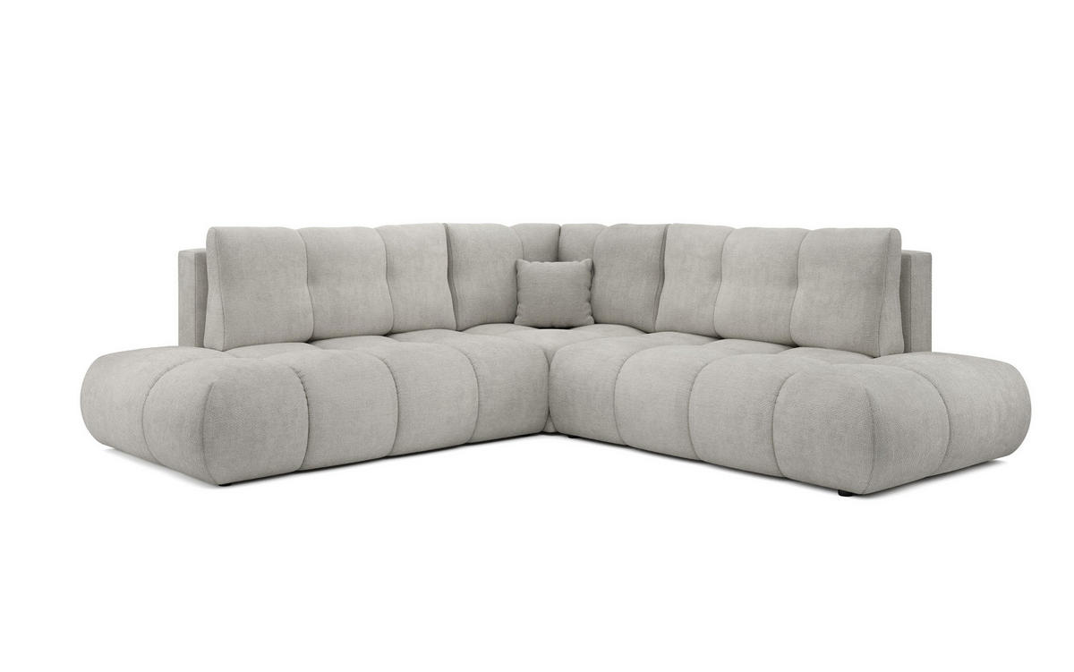 ECKSOFA DUCA II R-S Hellgrau Chenille mit Schlaffunktion - Hellgrau, Holz (266.5/266.5cm) - MASSENO