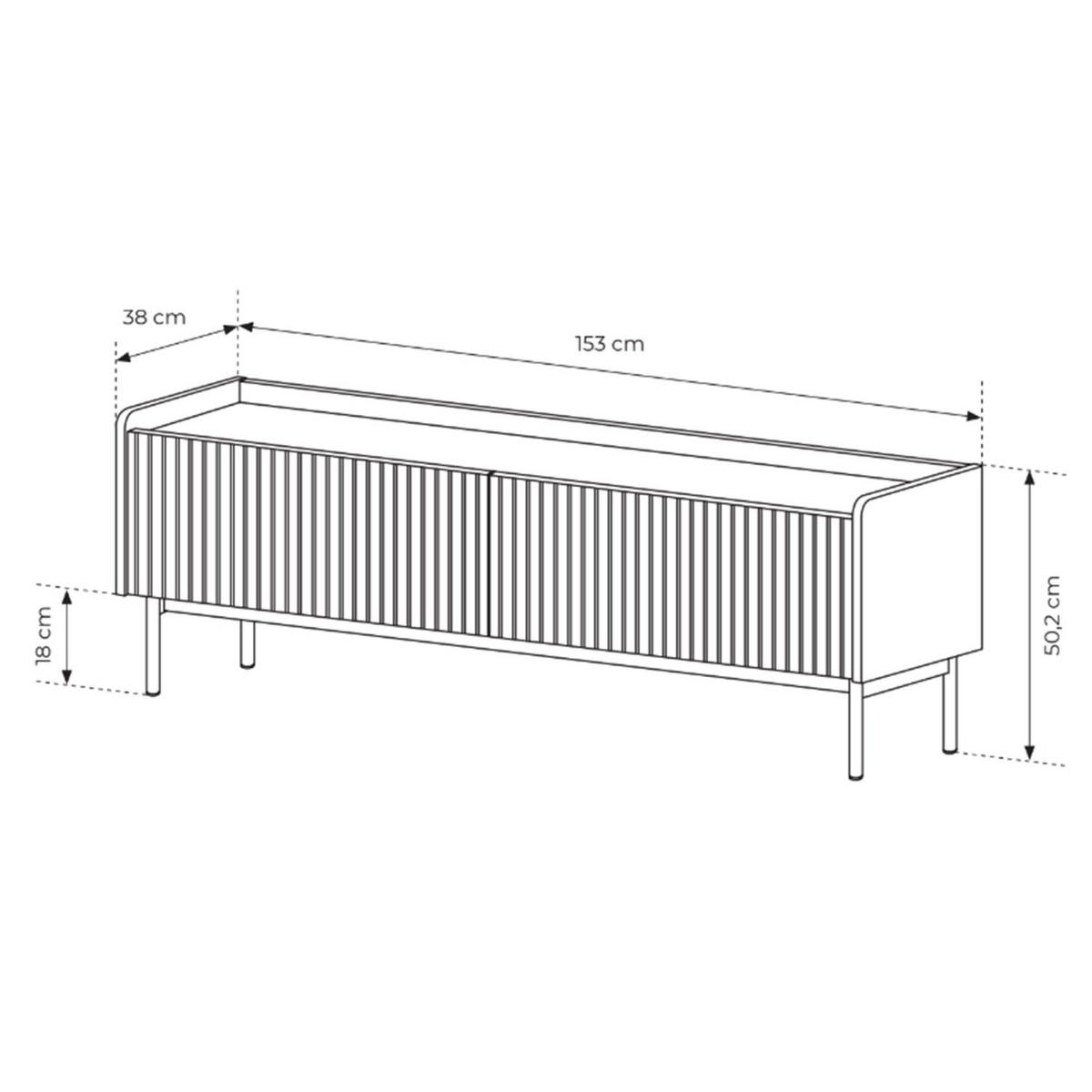 TV-LOWBOARD Liwelo Greige 153 cm - Taupe, Holzwerkstoff/Metall (153/50.2/38cm) - Selsey