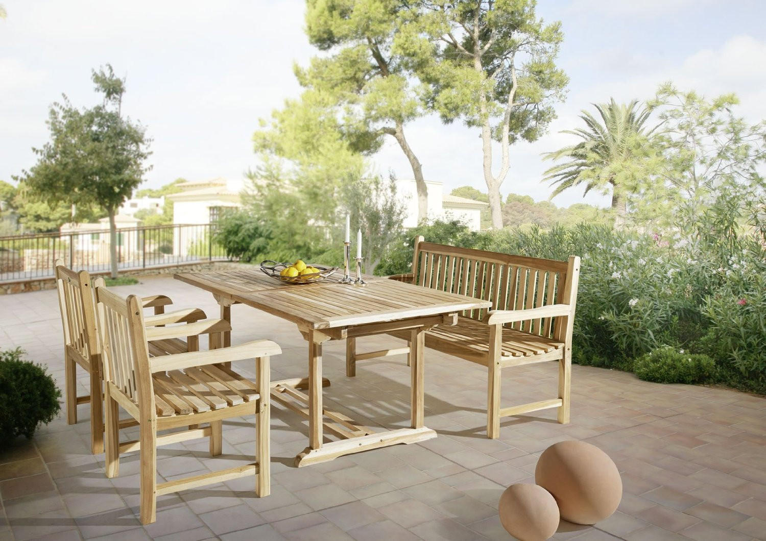 GARTENMÖBELSET 4TLG. - Beige, Holz - SAM