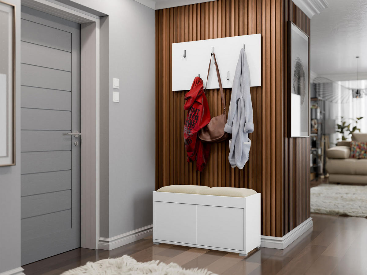 GARDEROBEN-SET Gesita VII - Beige/Silberfarben, Holzwerkstoff/Kunststoff (84/45/35cm) - MIRJAN24