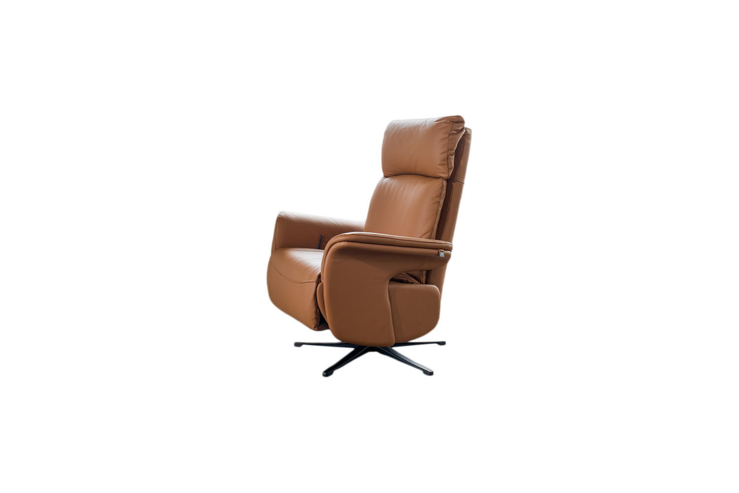 RELAXSESSEL NAMA Braun Leder - Schwarz/Braun, Leder/Metall (78/111/86cm) - KAWOLA