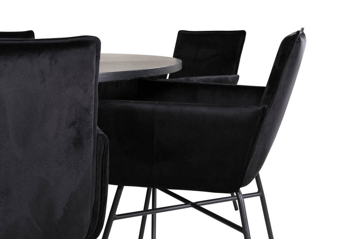 TISCHGRUPPE Schwarz - Schwarz, Holzwerkstoff (140/74/140cm) - ebuy24