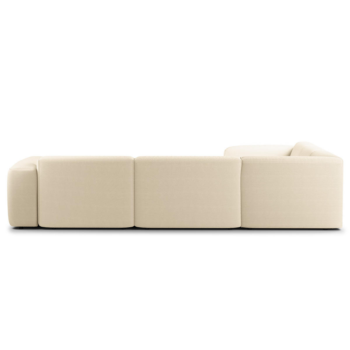 ECKSOFA mit Rundecke - Beige/Schwarz, Kunststoff/Textil (325/260cm) - home24