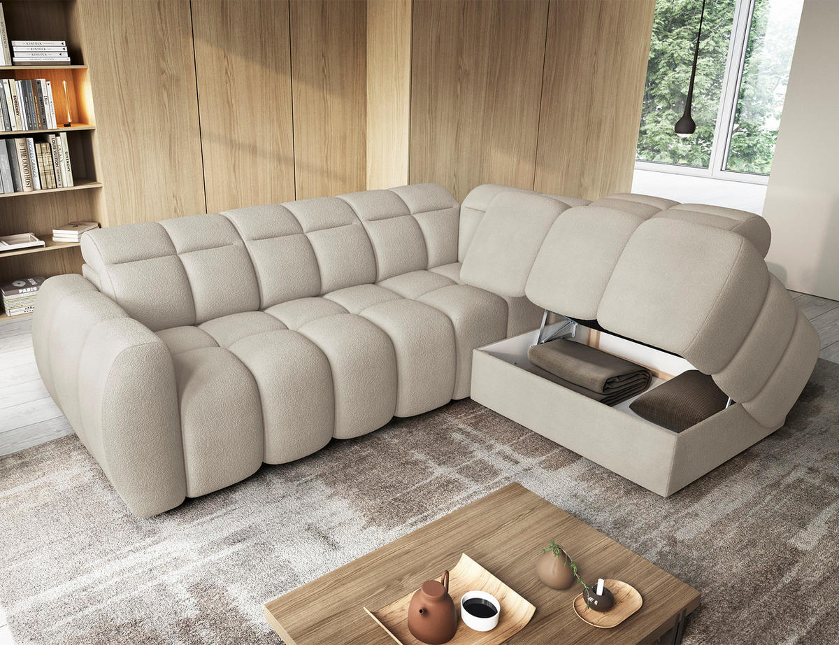 ECKSOFA Eagle R - Creme (Royal 18) - Creme, Holzwerkstoff (258/208cm) - Möblo