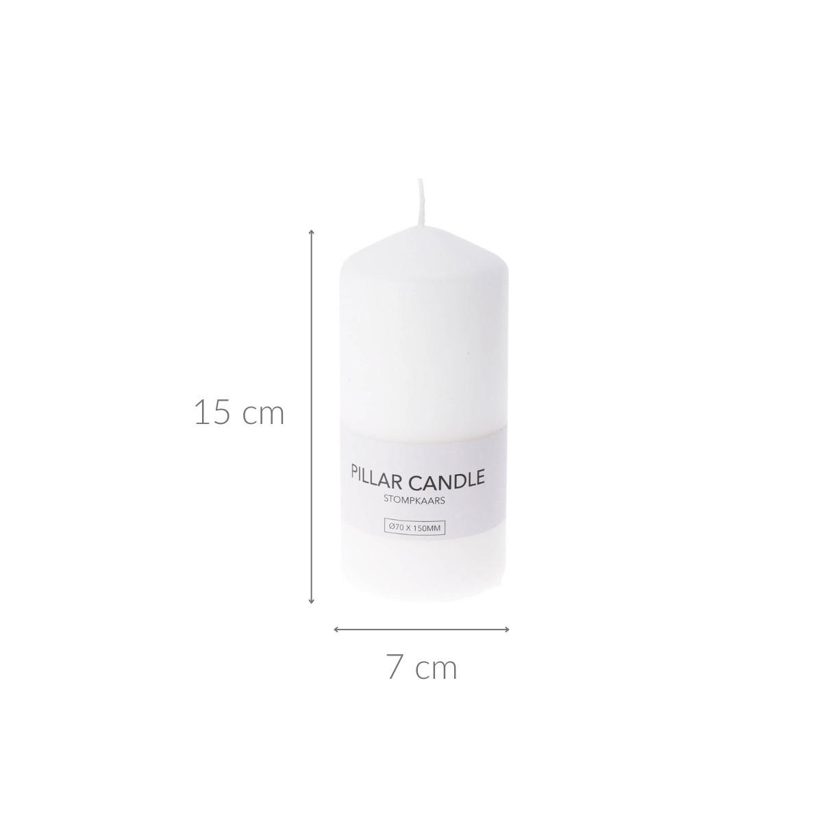 KERZE aus Paraffin 7/7/15 cm - Weiß, Paraffin (7/15/7cm) - Home Styling Collection