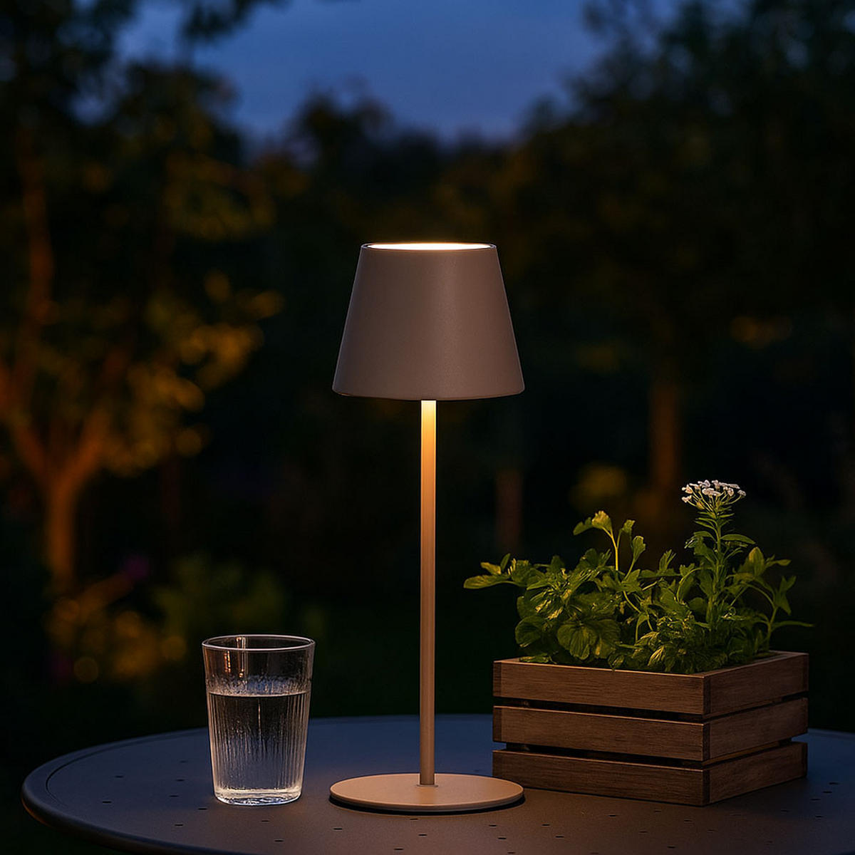 LED TISCHLEUCHTE Cosenza Grau-Braun - Braun, Metall (12/12/38cm)