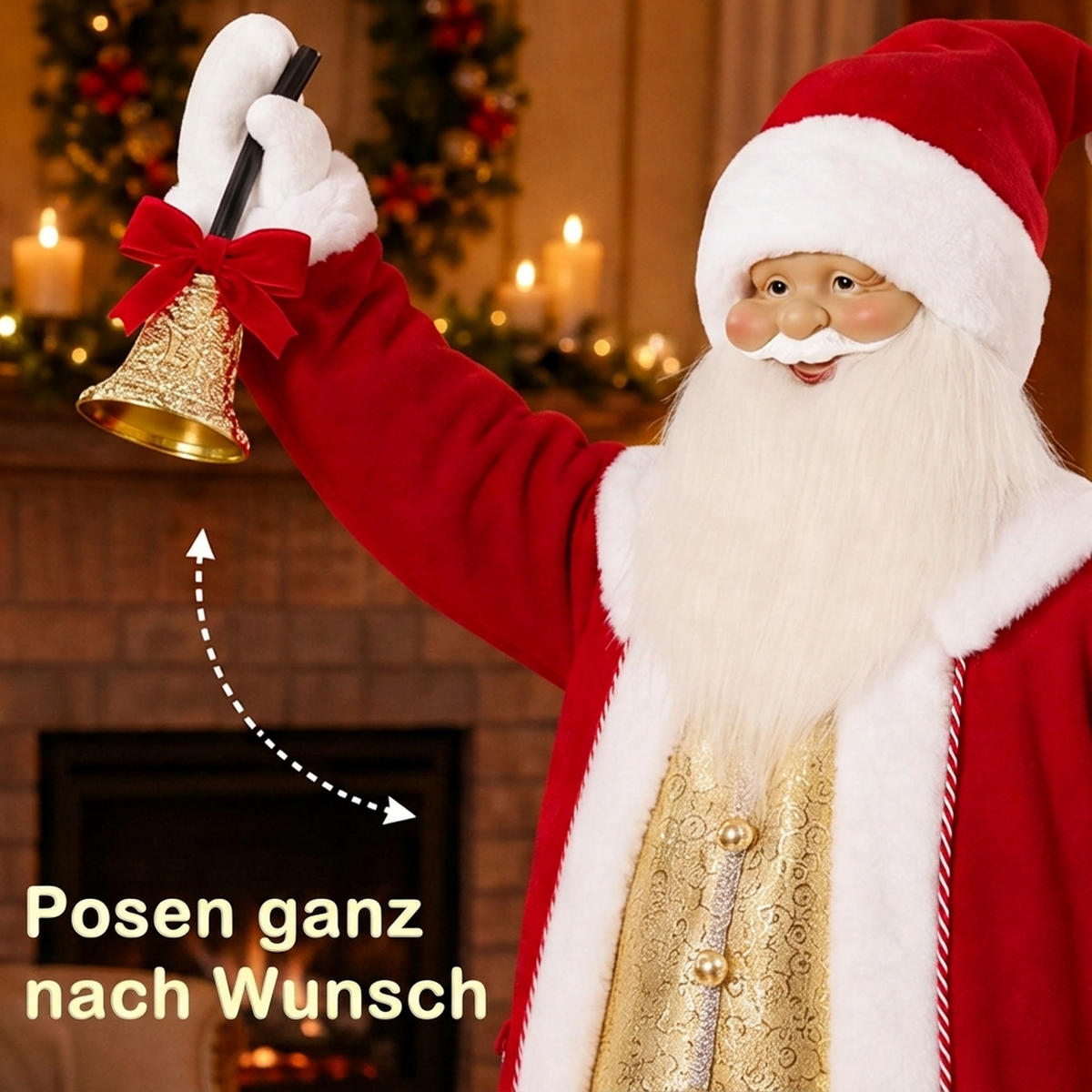 SINGENDER-WEIHNACHTSMANN Polyester Metall Rot - Rot, Textil (28/150/70cm) - HOMCOM