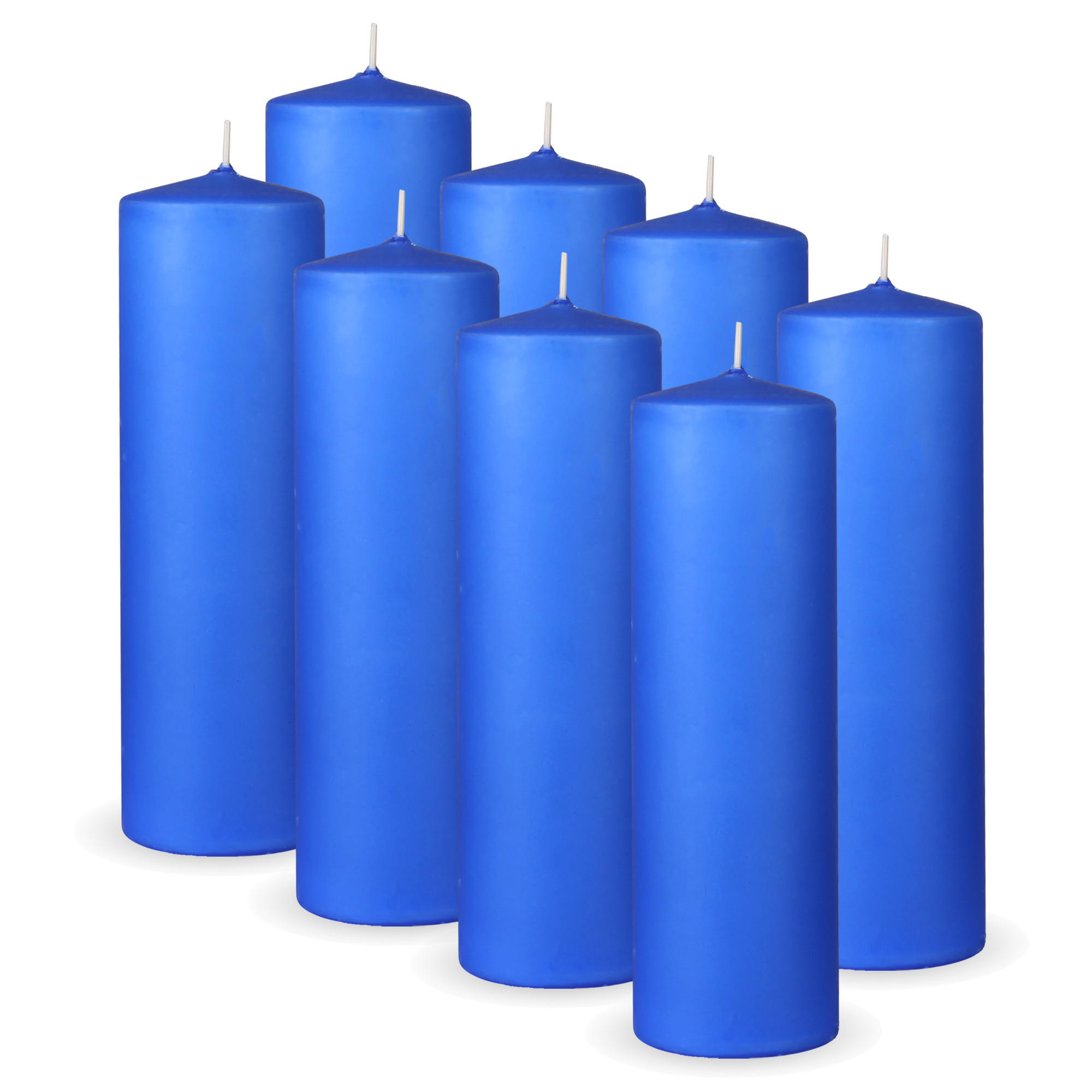STUMPENKERZEN 8er Pack "Dunkelblau", Größe Ø7cm x Höhe: 20 cm - Dunkelblau, Naturmaterialien (7/20cm) - Bestlivings