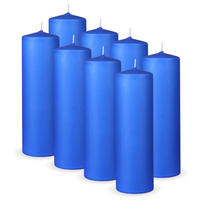 STUMPENKERZEN 8er Pack "Dunkelblau", Größe Ø7cm x Höhe: 20 cm - Dunkelblau, Naturmaterialien (7/20cm) - Bestlivings