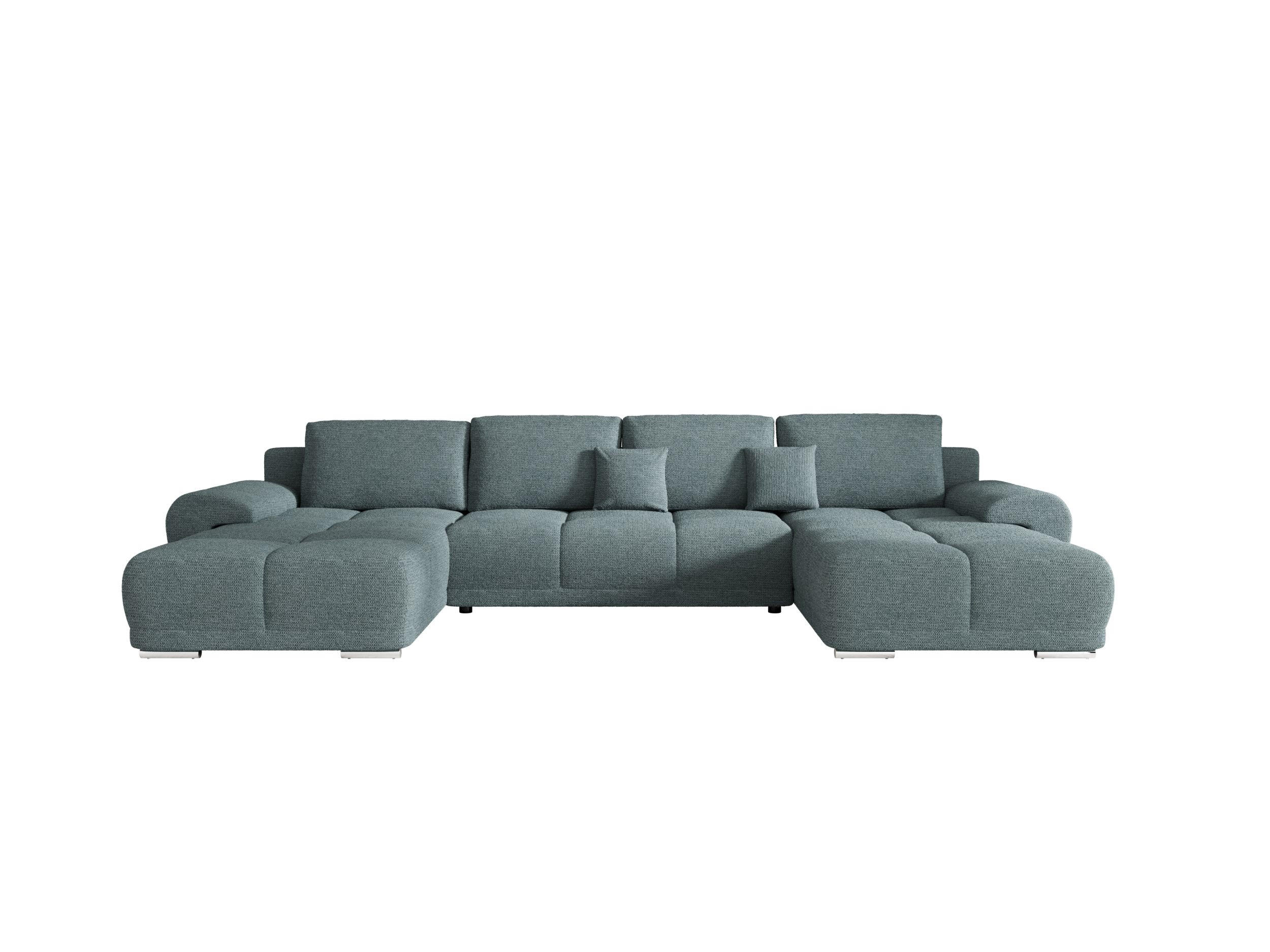 ECKSOFA BEGA U Links ARAGON 75 mit Schlaffunktion - Blau, Textil (372/87/185cm) - Bedante