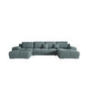 ECKSOFA BEGA U Links ARAGON 75 mit Schlaffunktion - Blau, Textil (372/87/185cm) - Bedante