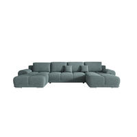 ECKSOFA BEGA U Links ARAGON 75 mit Schlaffunktion - Blau, Textil (372/87/185cm) - Bedante