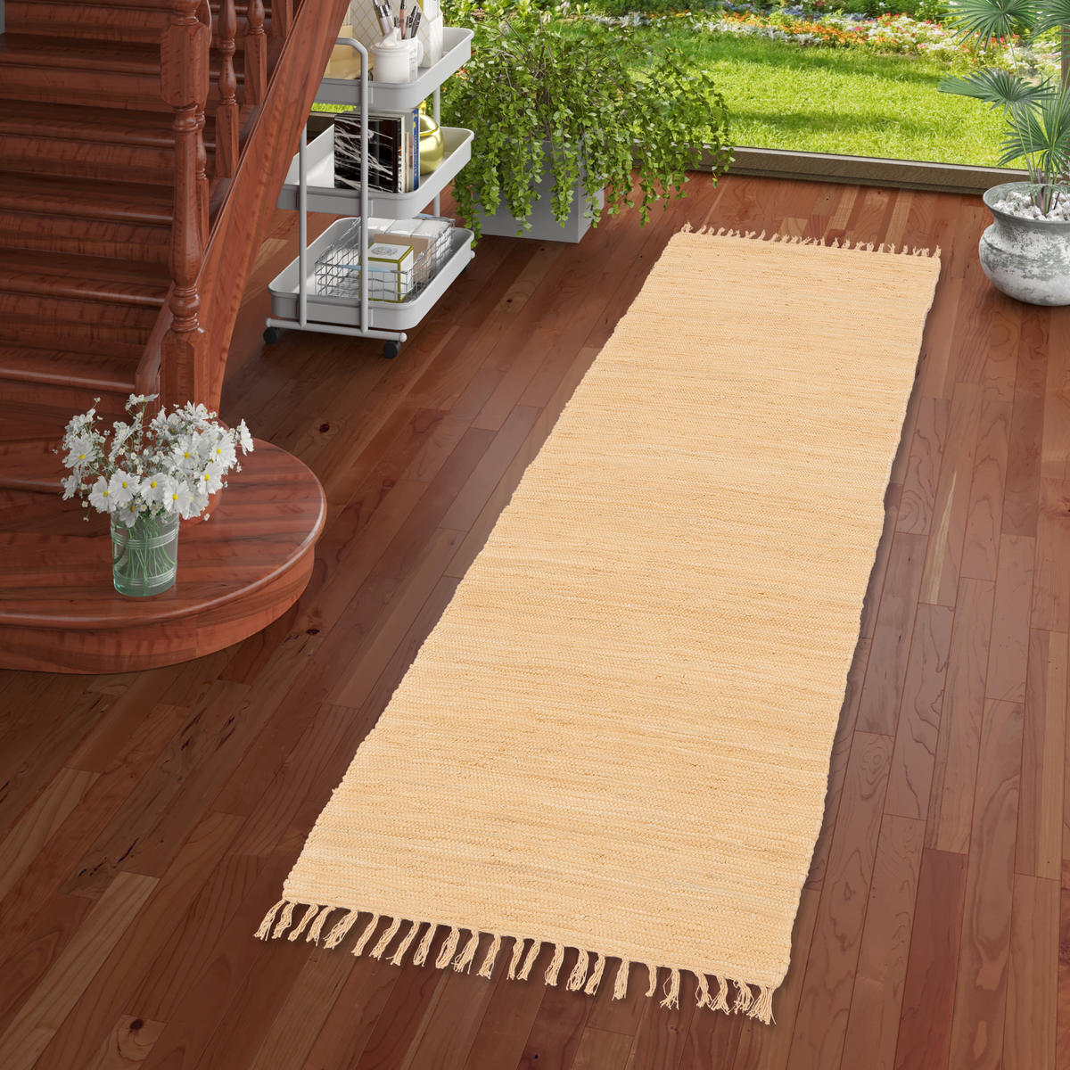 BAUMWOLLE NATUR TEPPICH LÄUFER JOLLY COTTON - Sandfarben, Textil (60/120cm) - Pergamon