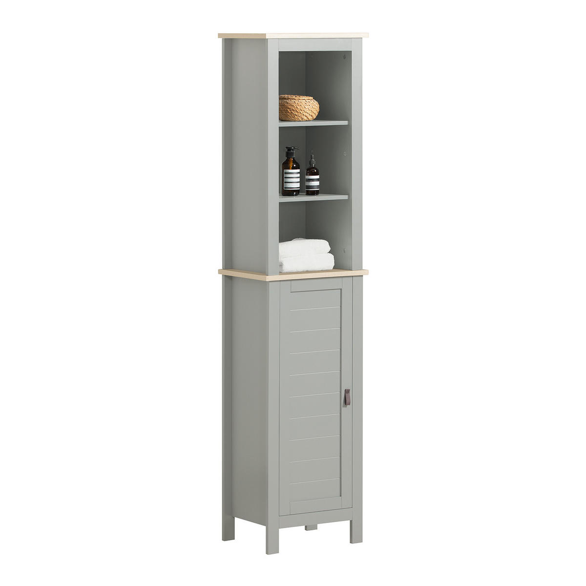 HOCHSCHRANK Hellgrau - Grau, Holzwerkstoff (39/169/30cm) - SoBuy