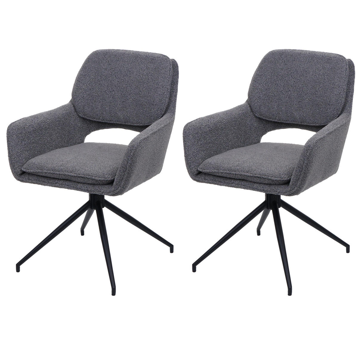 ESSZIMMERSTUHL Grau 2er-Set - Grau, Textil (57/86/61cm) - MCW