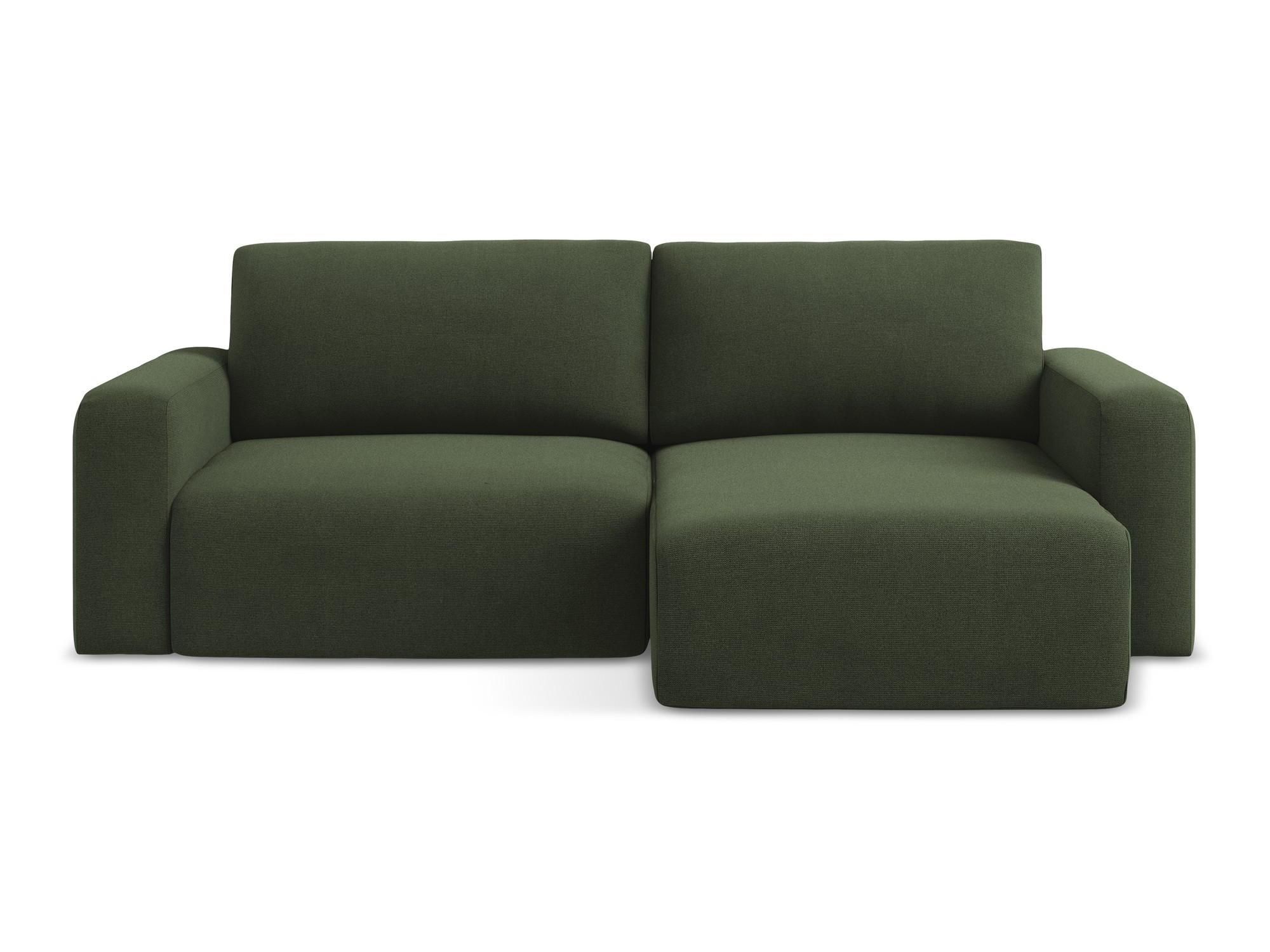 ECKSOFA mit Schlaffunktion rechts Strukturstoff Stoff Grün - Blau/Schwarz, Kunststoff/Textil (244/149cm) - Makamii