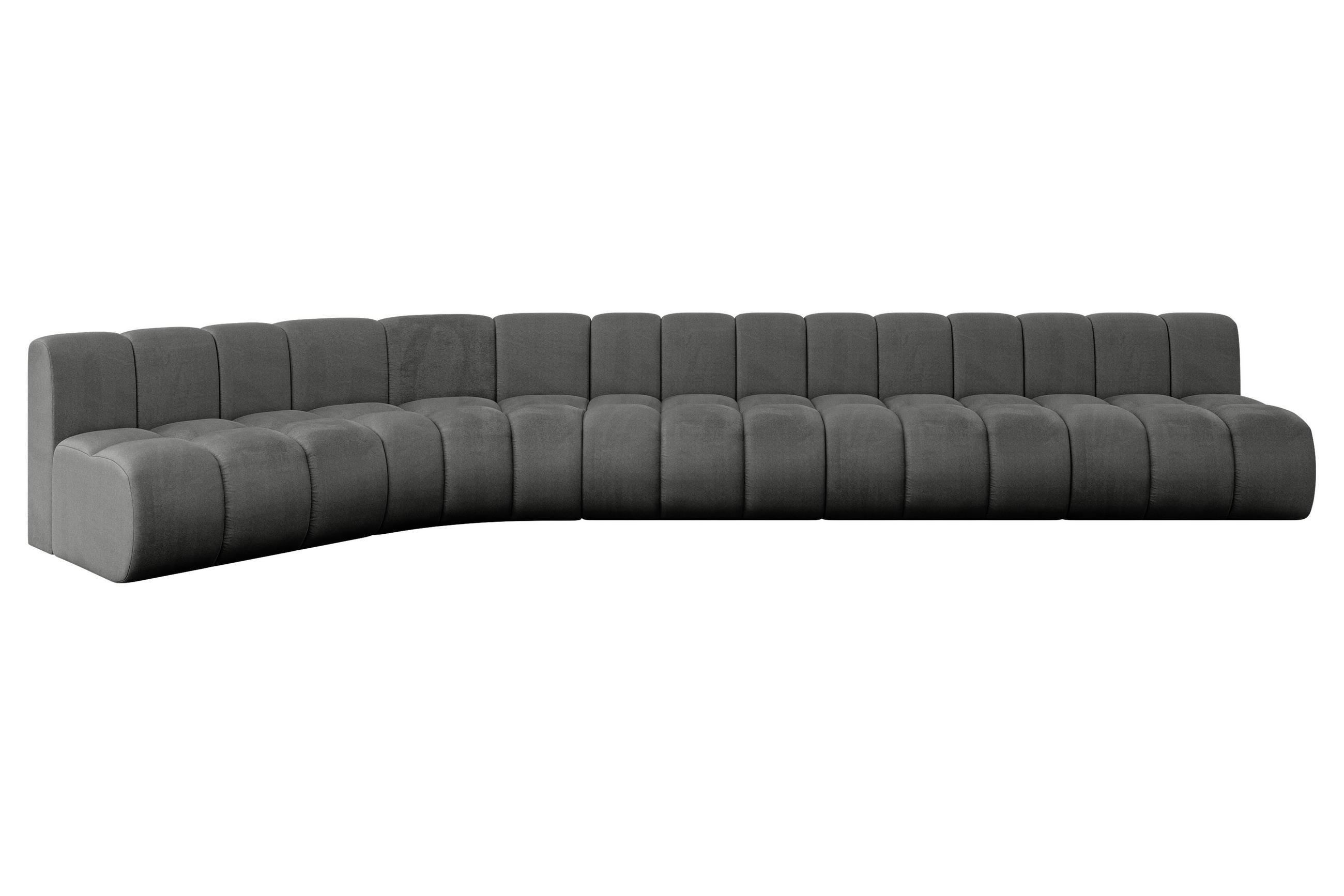 ECKSOFA modulares Sofa Montra-L3 - 472x174x70 cm Dunkelgrau - Dunkelgrau, Holzwerkstoff/Textil (472/174cm) - ALTDECOR