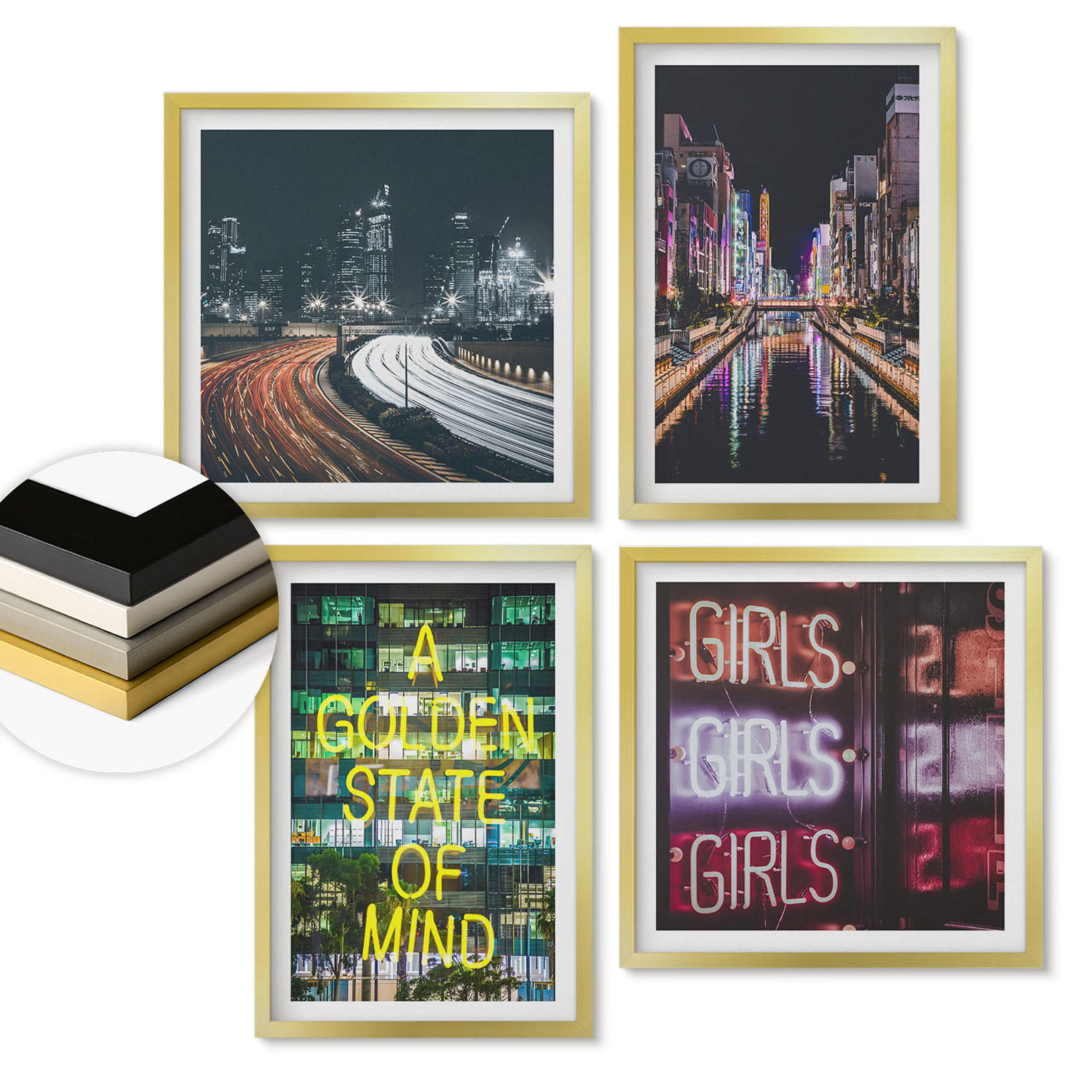 ArtPrintCave Wandbilder Gold 50x50 cm