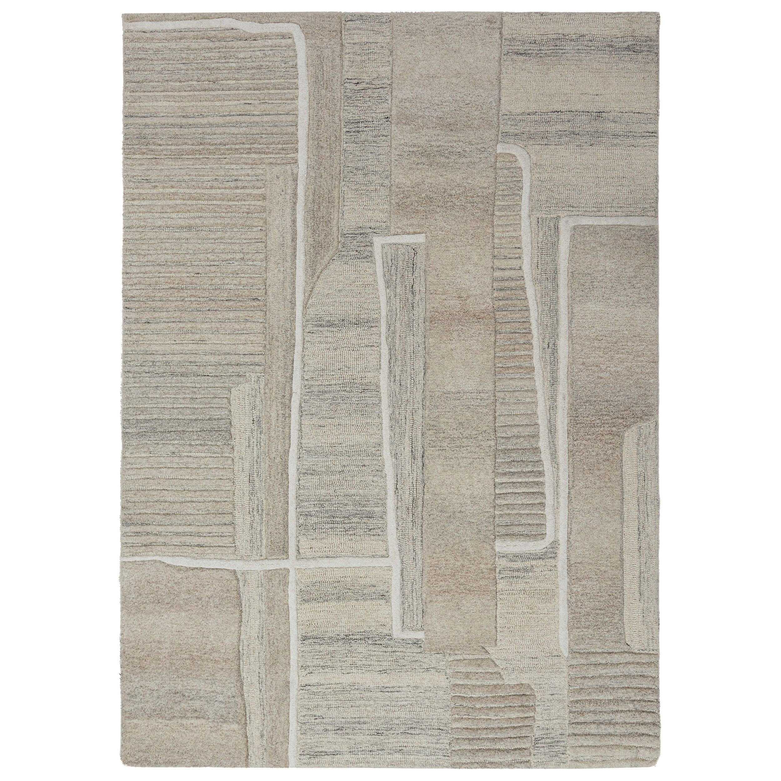 TEPPICH aus Wolle EDALE in Natur, abstrakt, 160 x 230 cm - Beige, Textil (160/230cm) - KADIMA DESIGN
