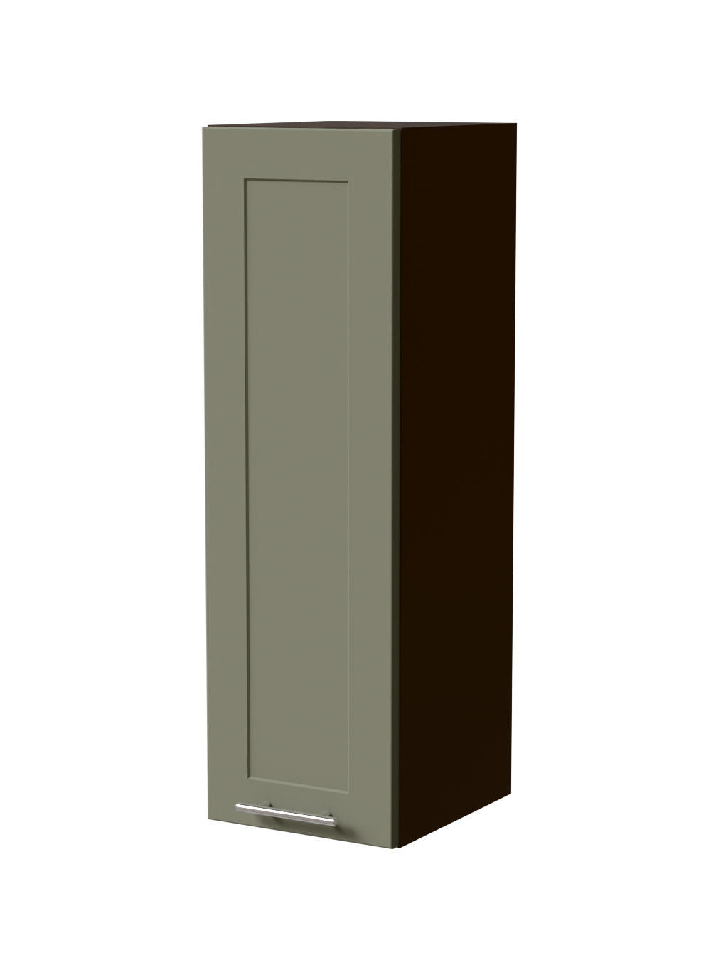 HÄNGESCHRANK Oslo W4/30 Lava / Reed Green Matt 30 / 32,5 / 96cm - Dunkelgrau/Grün, Holz/Holzwerkstoff (30/96/32.5cm) - Feldmann-Wohnen