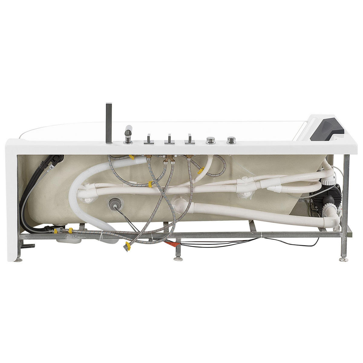 WHIRLPOOL BADEWANNE mit LED 80x170x59 cm weiß Acuario - Weiß, Kunststoff (80/59/170cm) - Beliani