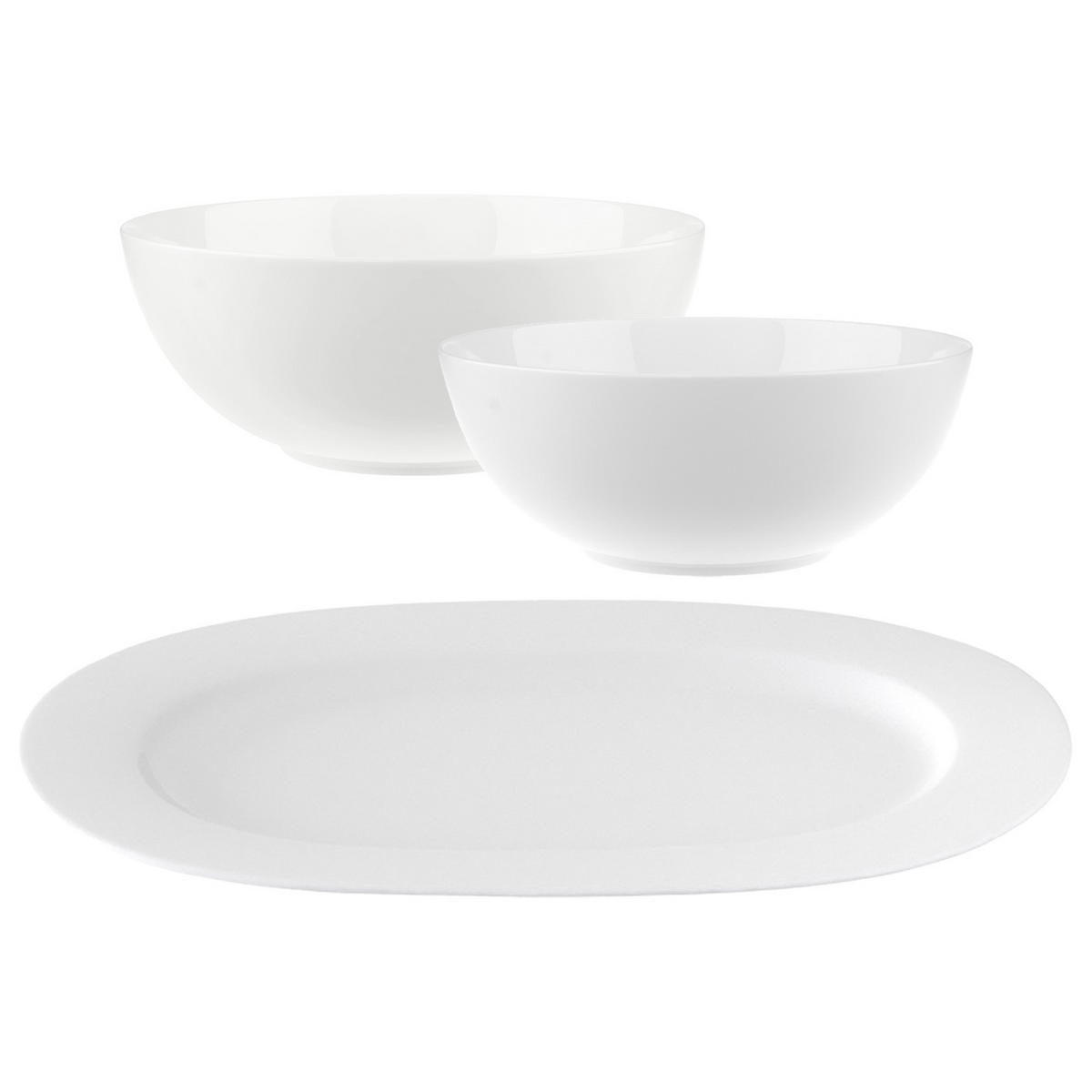 SERVIER-SET Anmut weiß 3er Set - Weiß, Keramik (1/1/1cm) - Villeroy & Boch