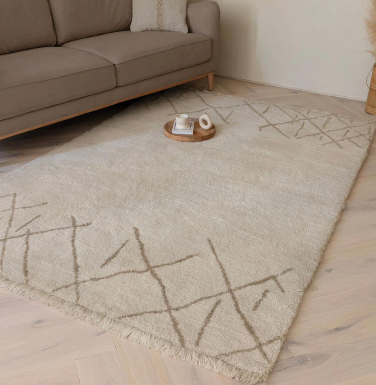 TEPPICH handgetuftet Berber Wolle HATCH Beige 200x290 cm - Beige, Naturmaterialien (200/290cm) - Novatrend