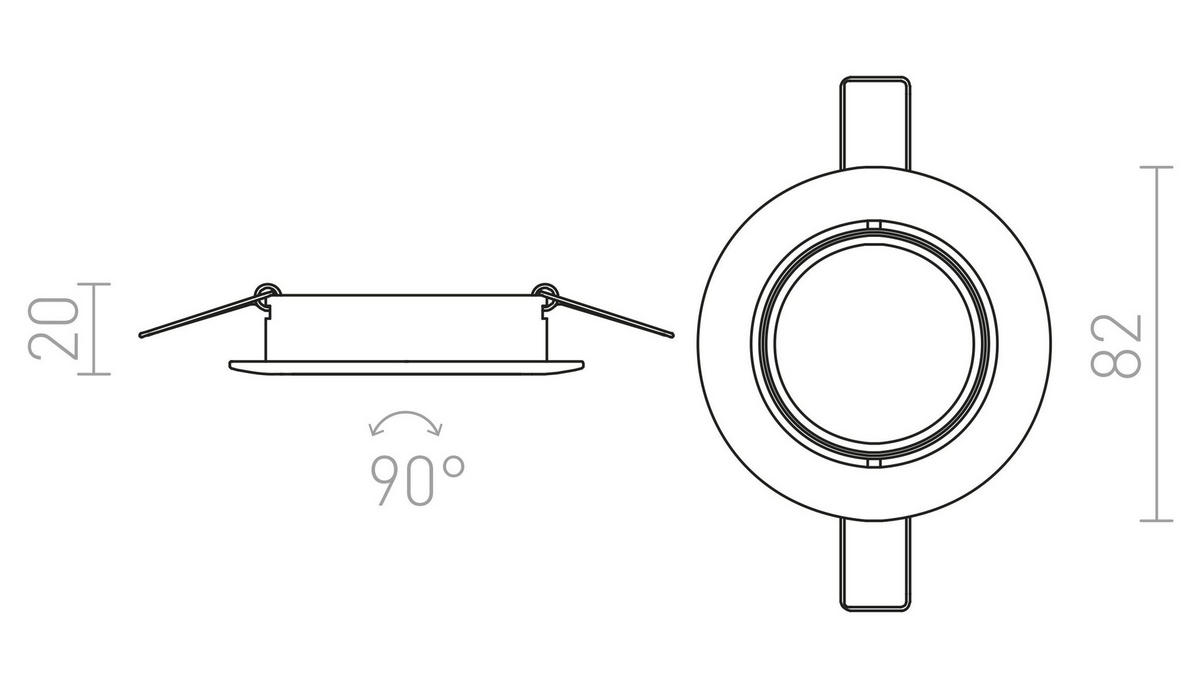EINBAULEUCHTE TOPIC R Chrom 8 W - Chromfarben, Metall (82/82/8.2cm) - Rendl
