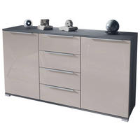 SIDEBOARD Linio Sandgrau Hochglanz - Sandfarben, Holzwerkstoff (138.5/75.5/35cm) - Vladon